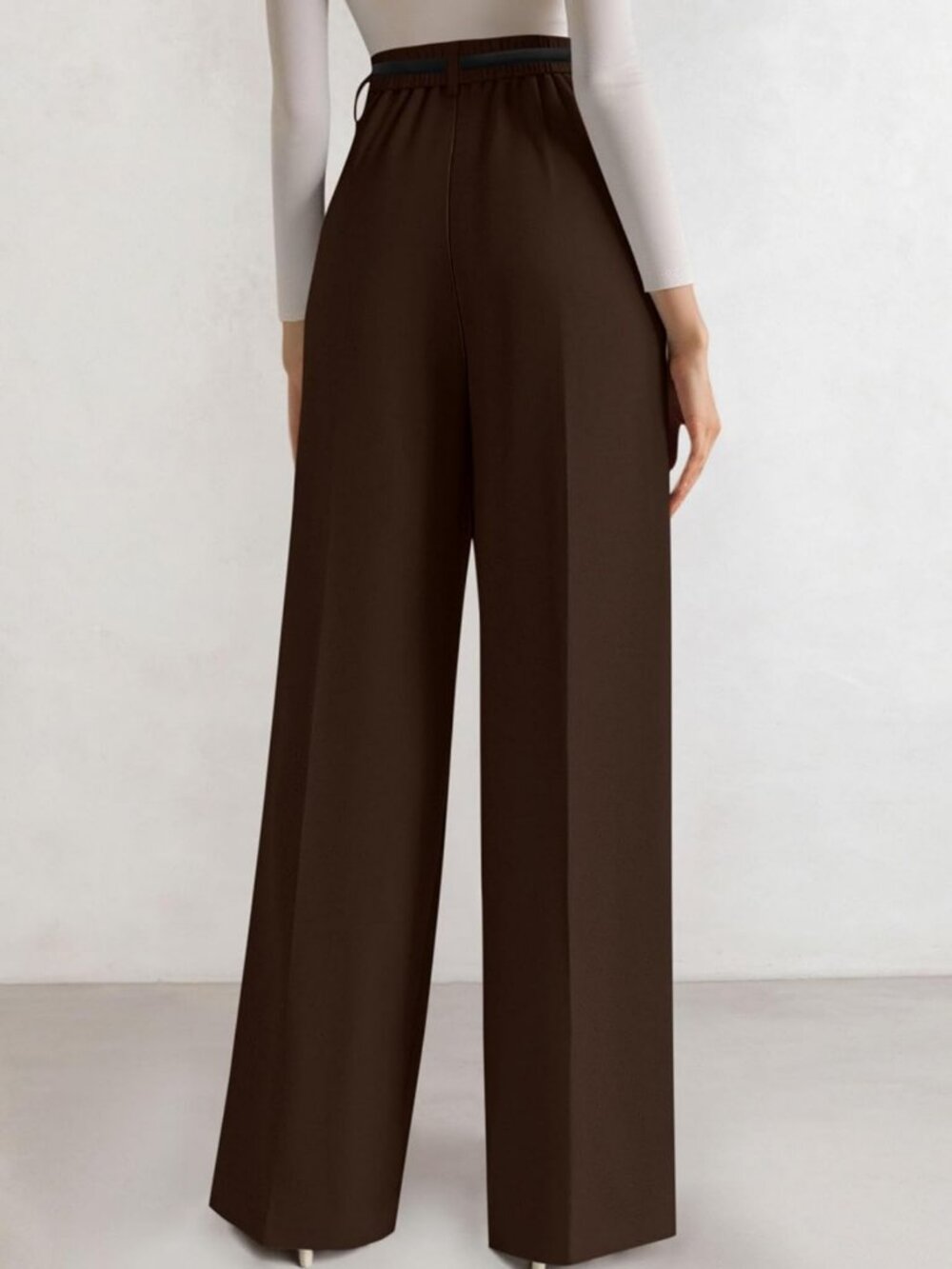Chic Women's Tailored Wide Leg Work Pants | Stylish Office Trousers for All-Day - Picture 4 of 6